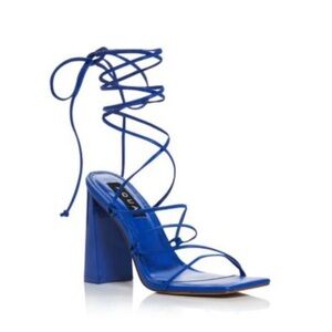 Bright blue strappy sandals